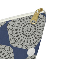 Lace Hexagon Accessory Pouch w T-bottom in Navy